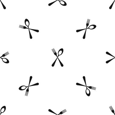 Kaşık ve çatal sorunsuz siyah desen
