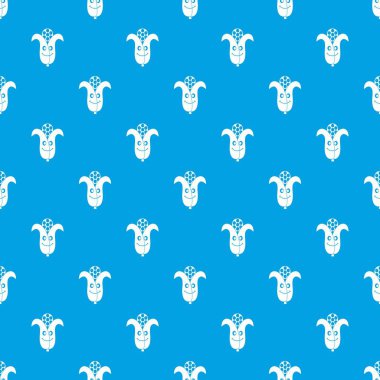 Taze gülümseyen mısır koçanı desen kesintisiz mavi