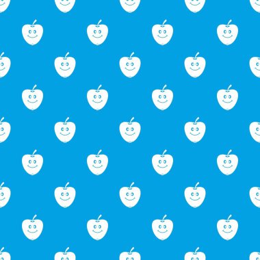 Gülen elma desen kesintisiz mavi