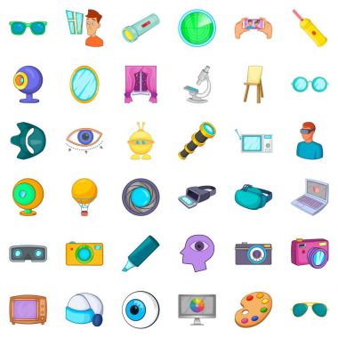 Vizyon Icons set, karikatür tarzı