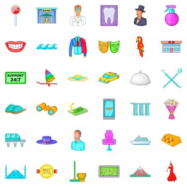 Dansçı Icons set, karikatür tarzı