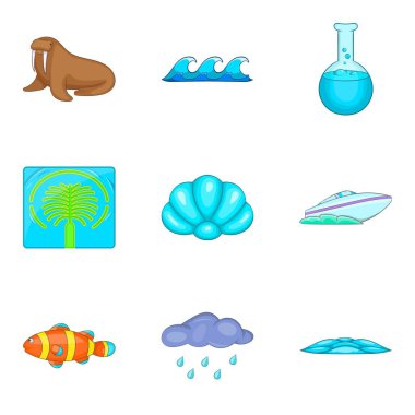 Aqua Icons set, karikatür tarzı
