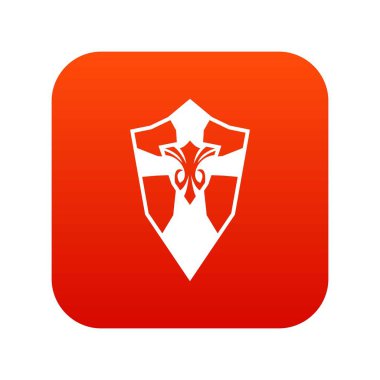 Kalkan simgesi dijital kırmızı