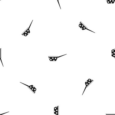 Pot beyaz noktalar ve kolu desen sorunsuz siyah