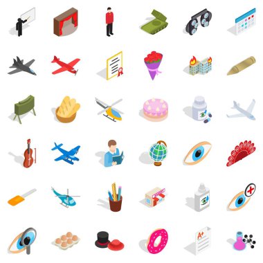 Meslek Icons set, izometrik stili