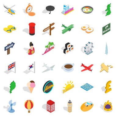 Yaz Icons set, izometrik stili
