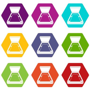 Renk altı yüzlü açık tarayıcı simgesini ayarla