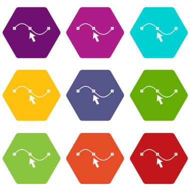 Eğri simgesi çizim rengi altı yüzlü ayarla