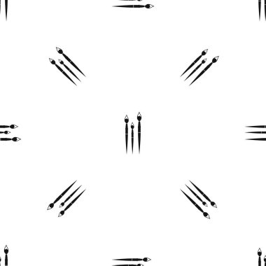 Boyama desen sorunsuz siyah için üç fırçalar