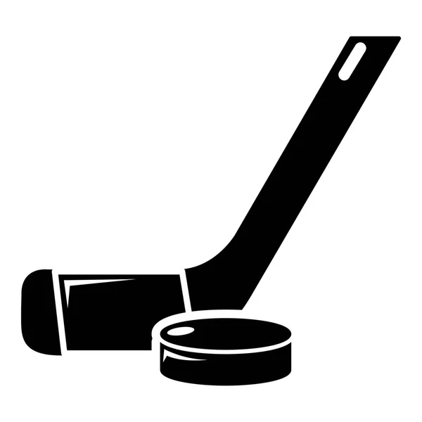 Stick podložka hokejová ikona, jednoduchý styl — Stockový vektor