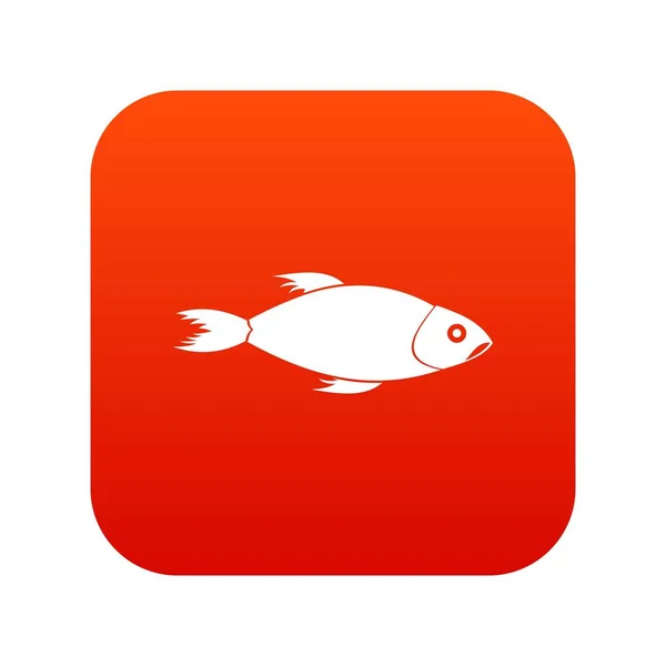 Fish icon digital red — Stock Vector