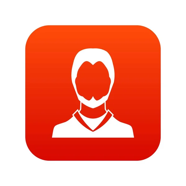 Icône utilisateur numérique rouge — Image vectorielle