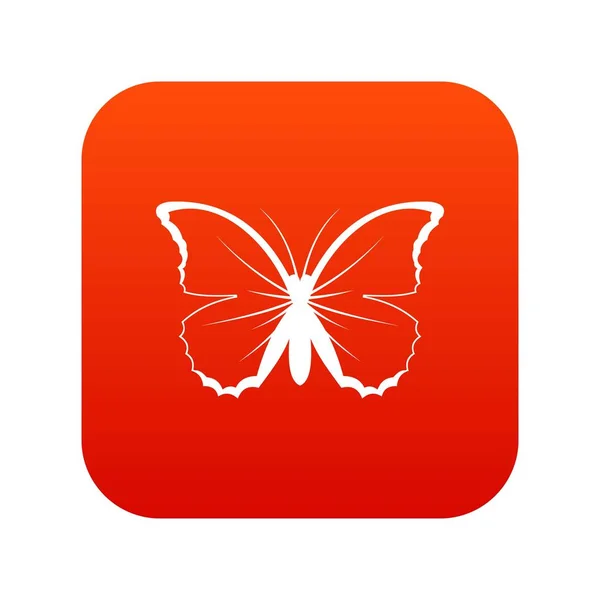 Icône papillon numérique rouge — Image vectorielle