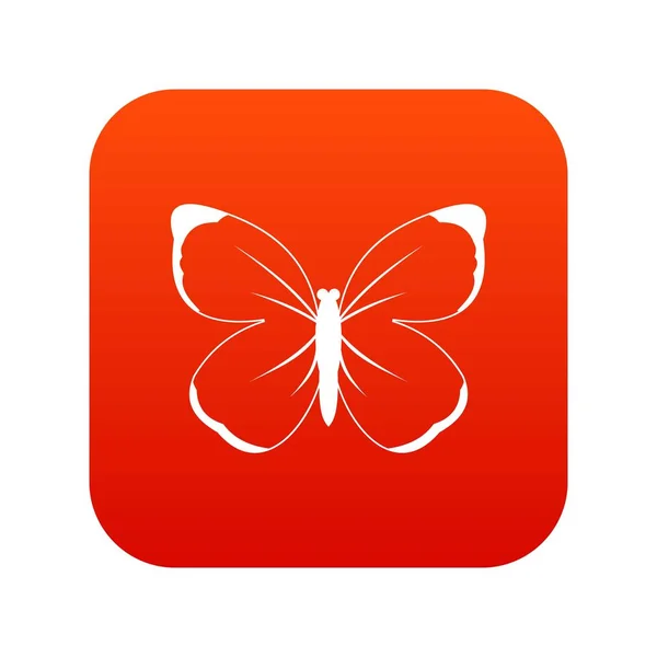 Icono de mariposa rojo digital — Vector de stock