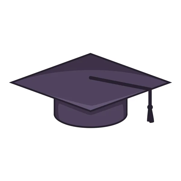 Icône de chapeau de graduation, style dessin animé — Image vectorielle