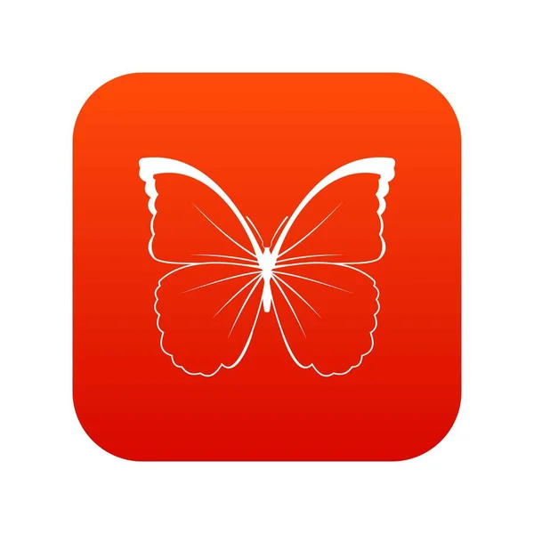 Icône papillon numérique rouge — Image vectorielle