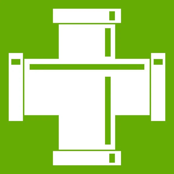 Schwarze Rohrverschraubung Symbol grün — Stockvektor