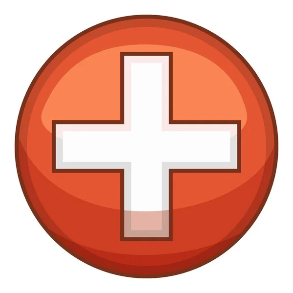 Zdravotní odznak ikona, kreslený styl — Stockový vektor