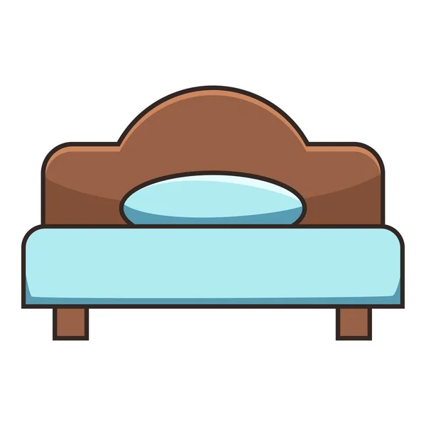 Icono de cama doble, estilo dibujos animados — Vector de stock