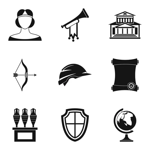 Middle age icons set, simple style — Stock Vector