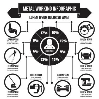 Metal çalışma Infographic, basit tarzı