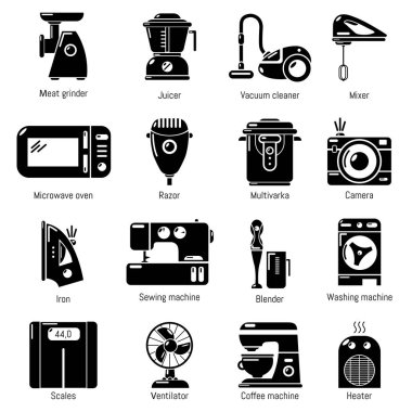 Ev aletleri Icons set, basit tarzı