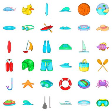 Aqualung Icons set, karikatür tarzı