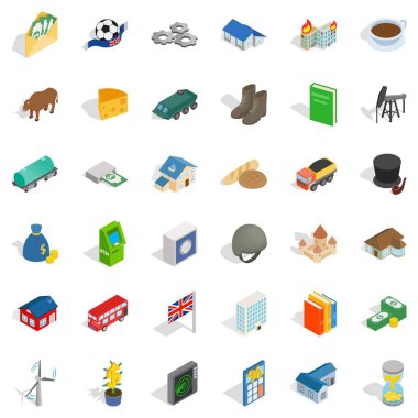 Servet Icons set, izometrik stili