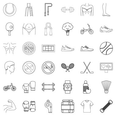 Icons set atlama, anahat stili