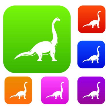 Brachiosaurus dinozor renk koleksiyonu ayarla