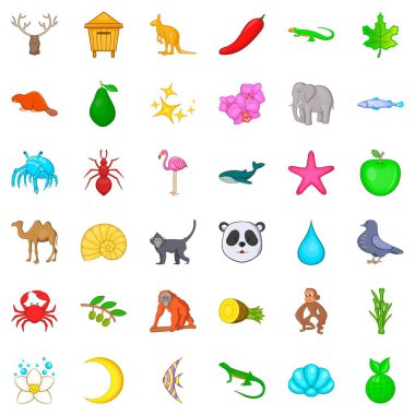 Kemirgen Icons set, karikatür tarzı