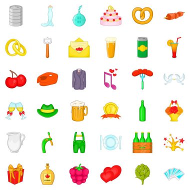 Izgara Icons set, karikatür tarzı