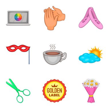 Tasarım iş simgeler kümesi, karikatür tarzı