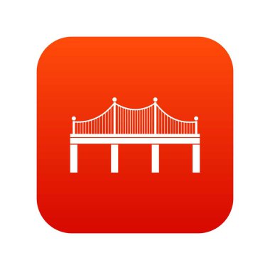 Köprü simgesi dijital kırmızı