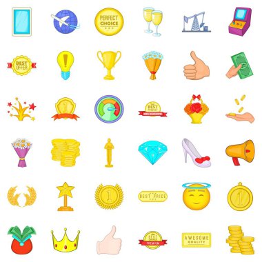 İlk yer Icons set, karikatür tarzı