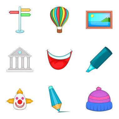 Sanat Icons set, karikatür tarzı parça