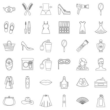 Parfüm Icons set, anahat stili