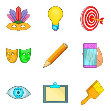 Oluşturma Icons set, karikatür tarzı