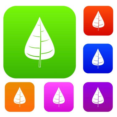 Kavak yaprağı renk koleksiyonu ayarla