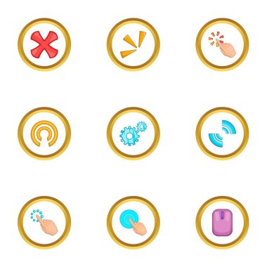 Fare imleci Icons set, karikatür tarzı