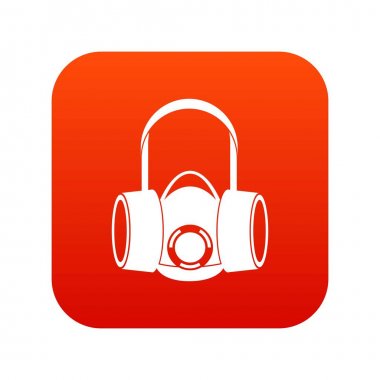 Gaz maskesi simgesi dijital kırmızı