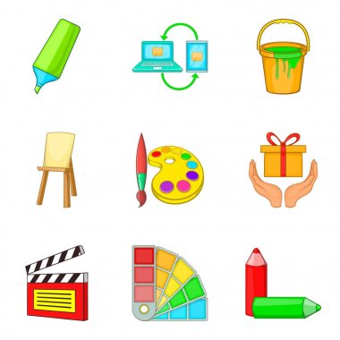 İşçilik Icons set, karikatür tarzı