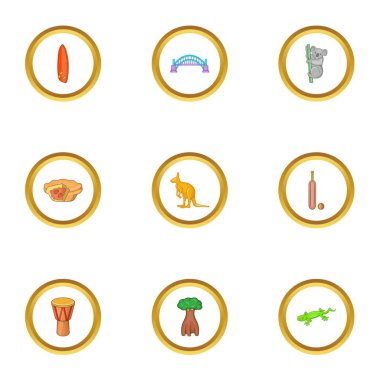 Sydney Hayvanat Bahçesi Icons set, karikatür tarzı