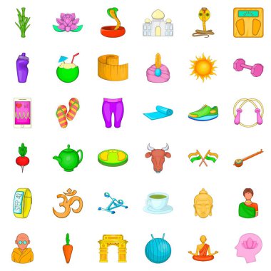 Dumpbell Icons set, karikatür tarzı