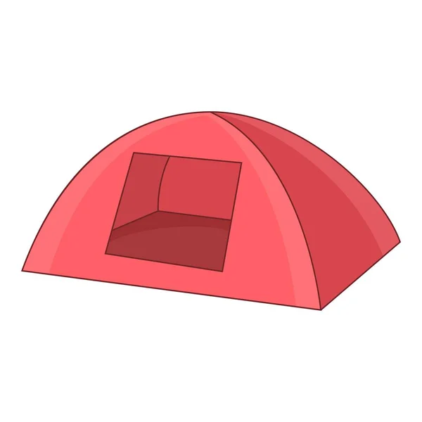 Розовая икона палатки, мультяшный стиль — стоковый вектор