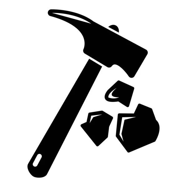Minning Hand Hammer Ikone, einfacher Stil — Stockvektor