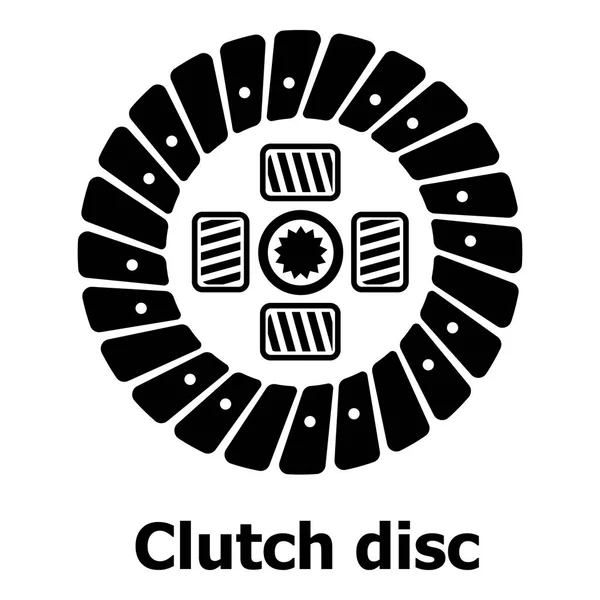 Clutch disc icon, simple black style — Stock Vector