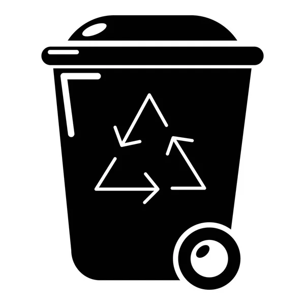 Lixo ícone bin wheelie, estilo simples — Vetor de Stock