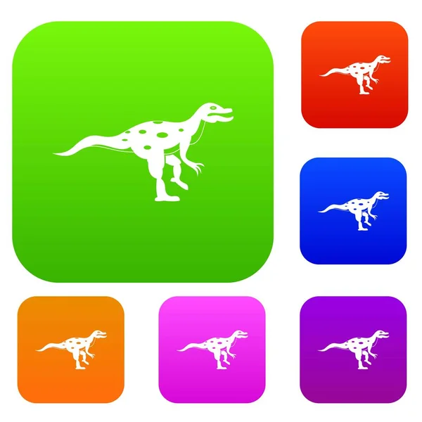 Ornithopod dinosaur set color collection — Stock Vector