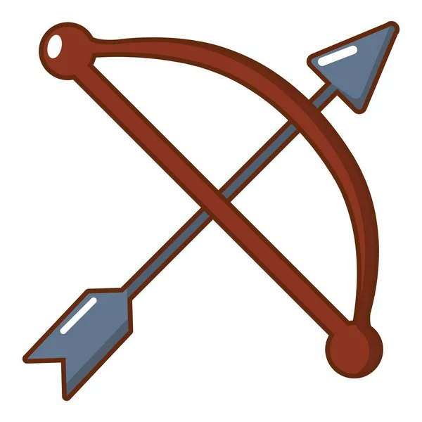 Иконка оружия лука и стрелы, стиль мультфильма — стоковый вектор